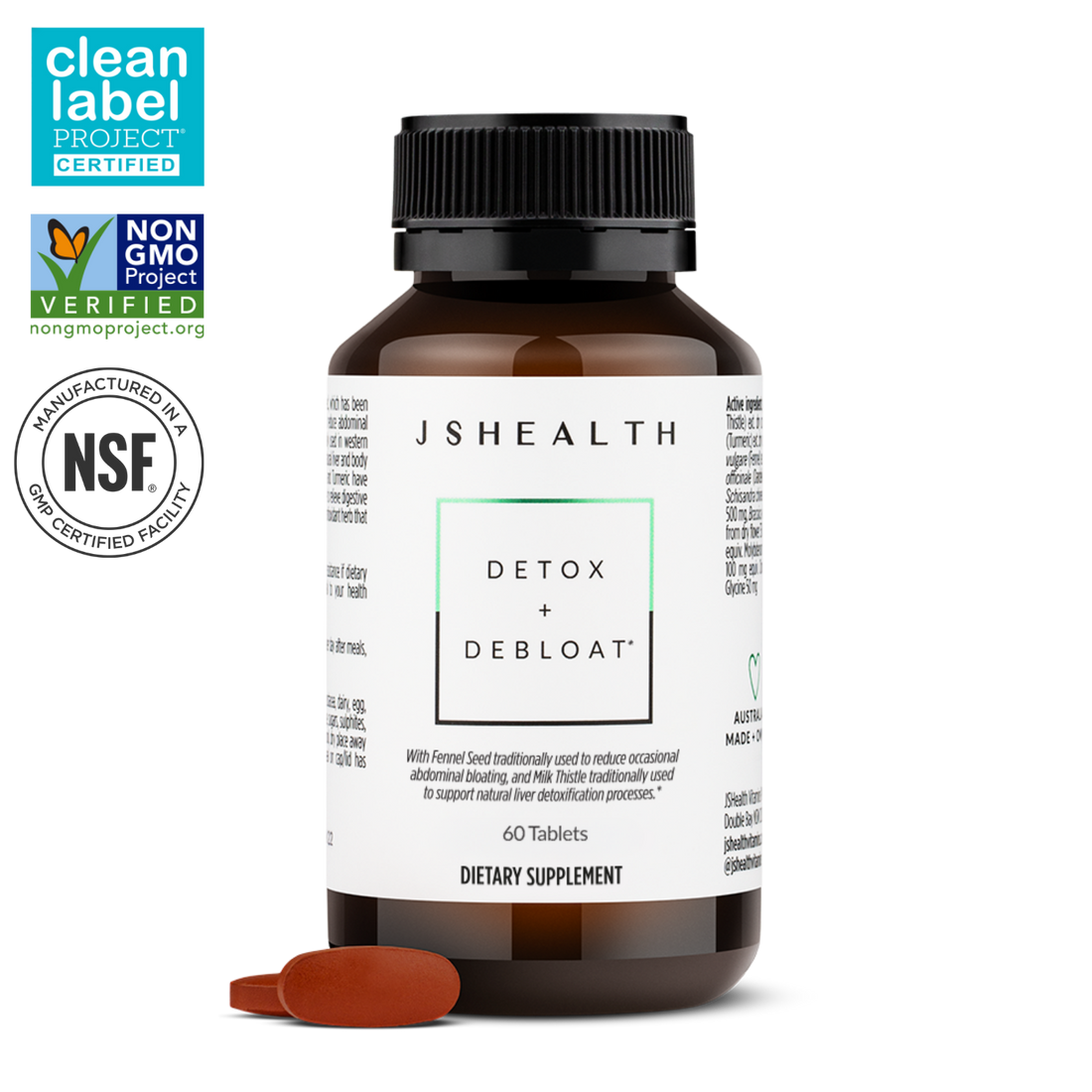 Detox + Debloat. Bloating Relief for Women with Milk Thistle, Turmeric, and Fennel. Liver Health and Gut Support. Nutritionist-Formulated